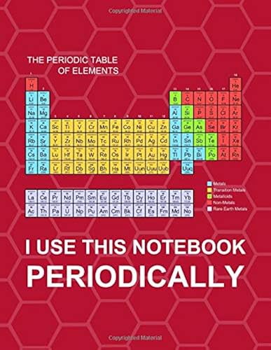 Download I Use this Notebook Periodically: Red Funny Science Notebook with Hexagonal Graph Paper with 1/4 inch hexagon pattern, A4, 8.5x11 inch, Periodic Table humor Biochemistry & Organic Chemistry Notebook PDF