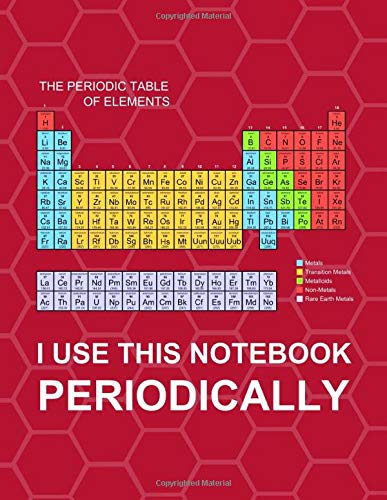 I Use This Notebook Periodically Red Funny Science Notebook With Hexagonal Graph Paper With 1 4 Inch Hexagon Pattern 8 5x11 Inch Periodic Table Humor Biochemistry Organic Chemistry Notebook Notebooks Inspirationzstore