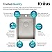 Kraus KP1TS15S-1 Pax Kitchen Sink Single Bowl, 15 Inch, Zero Radius