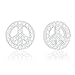 ORROUS & CO Legacy Collection 18K White Gold Plated Cubic Zirconia Peace Unisex Stud Earrings