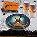 98 Piece Halloween Party Set Including Banner, Plates, Cups, Napkins, Tablecloth, Balloons and Garland, Serves 20