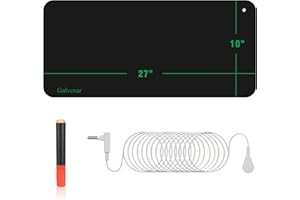 Galvexar Grounding Mat for Feet at Home & Office, 27"x10" Conductive Earthing Mat with 15ft Cord, Grounding Pads for Feet for Better Sleep, Static Discharge at Work, Yoga, Gaming