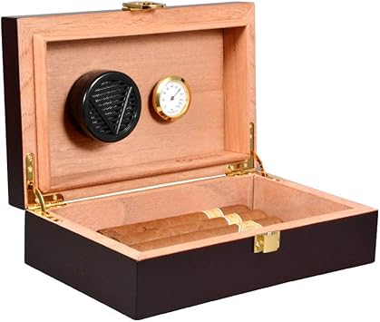 Humidor de cigarro de cedro suave caja de madera negra: Amazon.es: Salud y cuidado personal