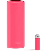Linkidea Silicone Water Bottle Sleeve Compatible with Owala FreeSip 24oz, Anti-Slip Protector Waterbottle Boot, Bottle Bumper Cover, Bright Pink