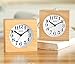DELIWAY Non Ticking Wood Alarm Clock with Nightlight and Snooze/Ascending Sound Alarm/Simple to Set Clocks, Battery Powered (Beech Wood)