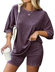 IN'VOLAND Women's Plus Size 2 Piece Outfits Short