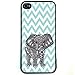 Change Blue Chevron Elephant iPhone 4 Case For iPhone 4 4S 4G (Fashion design-1)