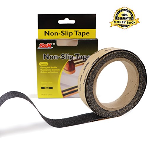 Non Slip Safety Tape - S&X Strong Adhesive Anti Slip Grip Tape High Traction Anti Skid Tread Slip Resistant Stickers for Outside/Deck/Stairs/Truck/Shoe Soles