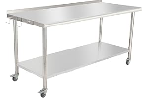 TIOUTBOT 72x30x35 Inch Stainless Steel Table, NSF Heavy Duty Worktable with Adjustable Undershelf, Commercial Metal Prep Table for Kitchen, Restaurant, Home, Hotel, Workstation