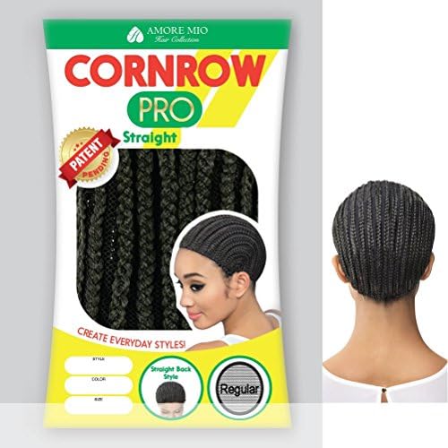 Amore Mio - CORNROW PRO CAP - Straight Back SMALL Mesh Weave Cap in OFF BLACK
