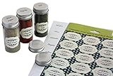 Royal Green - 2 Sets of Pre-Printed Spices Stickers for jar container and lids plus blank labels for DIY – 92 Pack