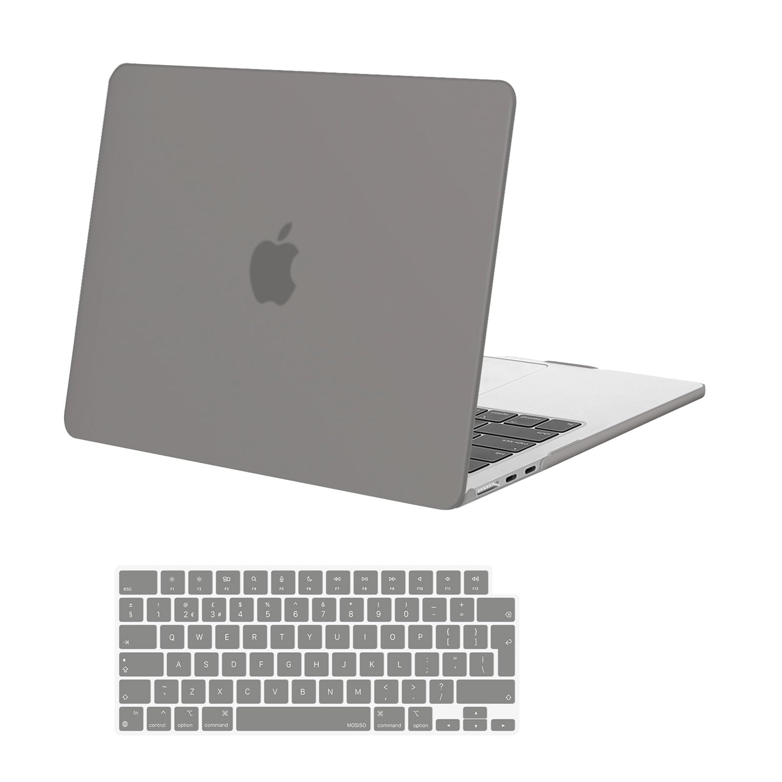 MOSISO Compatible with MacBook Air 13 inch Case M5 M4 M3 M2 2026-2022, Hard Shell Cover Case for MacBook Air 13.6 inch A3449 A3240 A3113 A2681 Touch ID &Keyboard Cover Skin, Gray