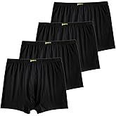 AUTUCAU Cotton Men's Boxer Shorts Underwear,Plus Size Boxer Brief, Loose Fit Soft Stretchy Trunks 4 Pack,US L-5XL