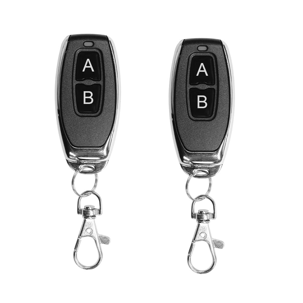 QIACHIP 433 MHz 1527 Learning Code Remote Control Key Fob (No Clone Function) EV1527 RF Wireless Transmitter Keychain 2 Button