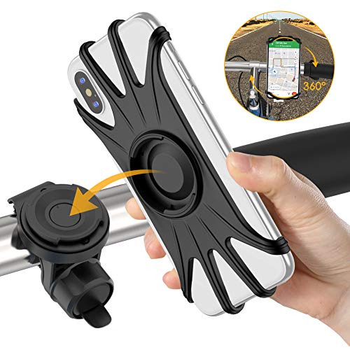 Bike Phone Mount,VUP [Detachable] Silicone Phone Stand for Bicycle,360° Rotation,Face & Touch ID,Universal Motorcycle Phone Mount for iPhone XS MAX/XR/X/8P/7/7P,Galaxy S10/S9/S8,Google Pixel,Nubia,LG - Thumbnail 7