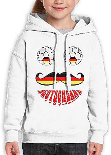 Vintopia Teen Funny Germany Soccer Football Face Leisure Hiking White Hoody XL