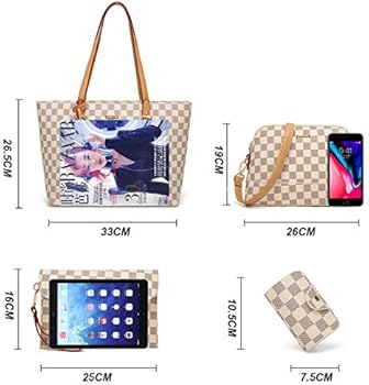 elimpaul women fashion handbags tote bag shoulder bag top handle satchel purse set 4pcs