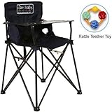ciao baby - Portable High Chair with Rattle Teether Toy - Navy