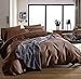 3-piece Luxury 100% Egyptian Cotton Duvet Cover Set,Smooth & Ultra Soft(King, Coffee)