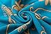 Urban CoCo Women's Fashionable Retro Style Vintage Pattern Tassel Poncho Shawl Cape (Series1-blue)