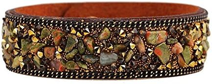 Melodyep 2016 Korea Velvet Microfiber Gifts Bracelet Natural Crystal Bracelet Gravel(C6)