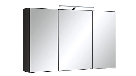 Held Möbel Spiegelschrank Cardiff Breite 100 cm, mit LED-Beleuchtung graphitfarben
