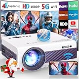 Projector with WiFi and Bluetooth, FUDONI 5G WiFi