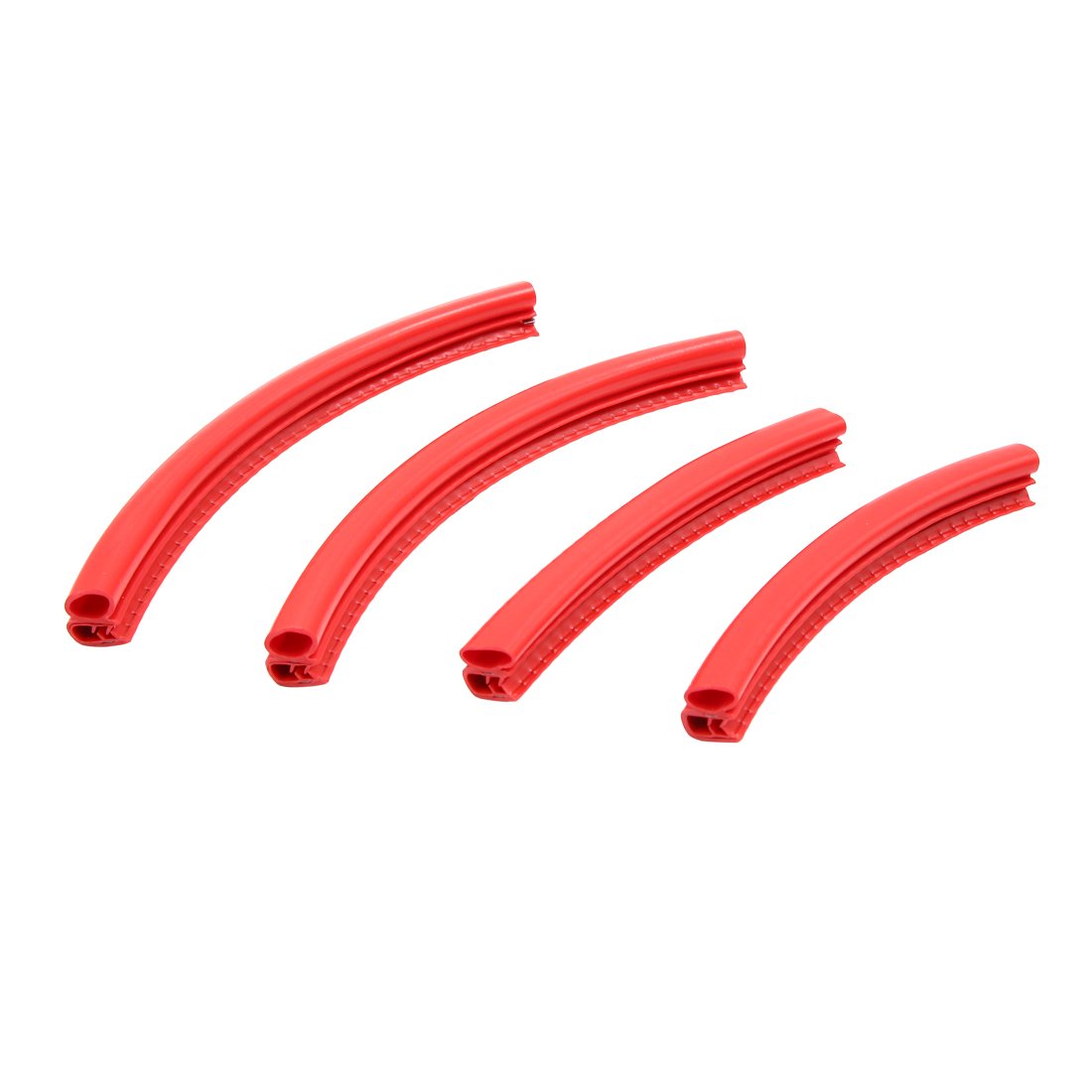 sourcingmap 4pcs Red Car Door Scratch Protector Strip Edge Guard Anti-collision Trim