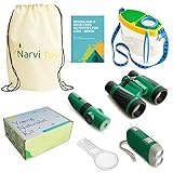 Narvi Toys-Outdoor Explorer Kit & Bug Catcher Kit-Binoculars, Magnifying Glass, Bug Catcher, Flashlight, 5 in 1 Tool, Great Kids Gift Set, STEM Toys, Educational Toys, Nature Toys for Camping, Hiking