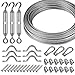 MinLiving Globe String Light Suspension Kit, Ourdoor String Lights Guide Wire Hanging Kit. 164FT Wire Rope Cable with 3pcs Turnbuckles and Hooks. User Manual Included.