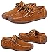 XIU XIAN Men's Snail Casual Lace-up Genuine Leather Flat Sneaker Shoes