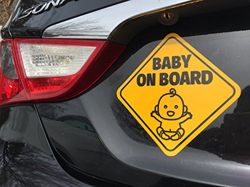 image for Embrium 2 Baby on Board Safety Reflective Bumper Magnet Signs & 2 Baby