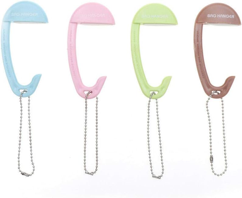 Weforu 4Pcs Table Purse Bag Hanger, Portable ABS Handbag Hangers Purse Hooks Anti Grip Hanging Holder for Bags Hanging on Desktop in The Cafe Shop or Library