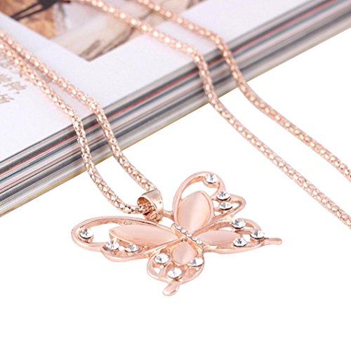 Women Necklace Clearance! Daoroka Butterfly Pendant Auger Studded Insect Necklace Jewelry Gifts For Girlfriends Hot Sale (Length:70cm)
