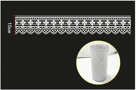 WHLJKN Tapetenrand,White Wallpaper Borders Badezimmerspiegel Dekor