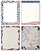 Patriotic Stationery Variety - 4 Designs - 80 Sheets - Great for Memorial Day, Veteran's Day, Independence Day