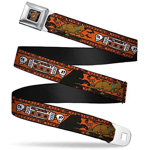 Buckle-Down Seatbelt Belt - SCOOBY DOO Running Chase Orange/Black/White - 1.5