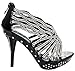 Decent76 Dazzling Rhinestone Wave Cut Out Strappy Evening Dress High Heel Pump Sandals