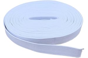 10 Meters Flat Elastic Band Rubber Band for Sewing Clothing Pants Accessories Stretch Belt Garment DIY Sewing Fabric (White,5