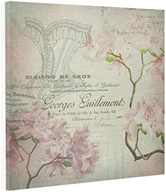 ShowMore Canvas Picture Frames Vintage Chic French Script Shabby Flowers Corset Beach Canvas Prints