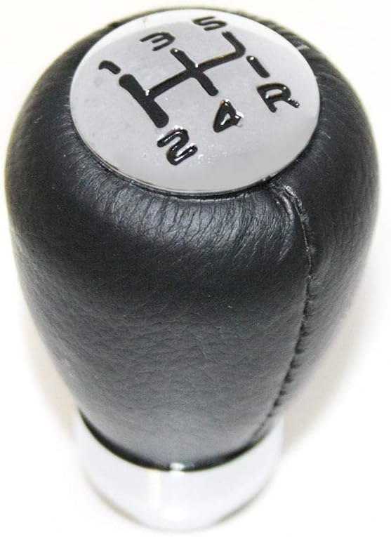 CarJoy Universal Gear Shift Knob Leather Stick Shifter Lever 5 Speed Manual Black