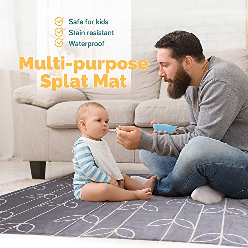 51" Splat Mat Under High Chair, Non Slip Under High Chair Mat, Washable High Chair Splash Mat