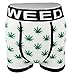 Men's Novelty Boxer Shorts Briefs Trunks Underwear WEED LEAF (3 pack) Black Red White LARGE