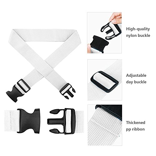 Luggage Straps - Travel Accessories TSA Approved Luggage Straps Suitcase Belts In 6 Colors Sold In 1/2/4 set By SWISSELITE (White 4 pcs) - Thumbnail 3