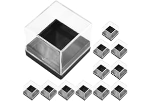 ARTIBETTER 12pcs Clear Display Case Specimen Box Protection Showcase Transparent Cube Mineral Boxes for Collectibles Action Figures Plant Mineral Stone