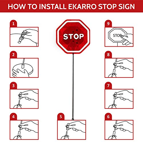 Ekarro Flashing Led Light Parking Stop Sign For Garage / Parking Assistant Stop Sign,Pack of 2 - Thumbnail 6