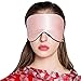 Silk Sleep Mask & Blindfold, Soft Eye Mask with Adjustable Head Strap, Deep Rest Eye Masks for Sleeping Night Eyeshade, Eye Cover for Travel, Shift Work & Meditation (Pink)