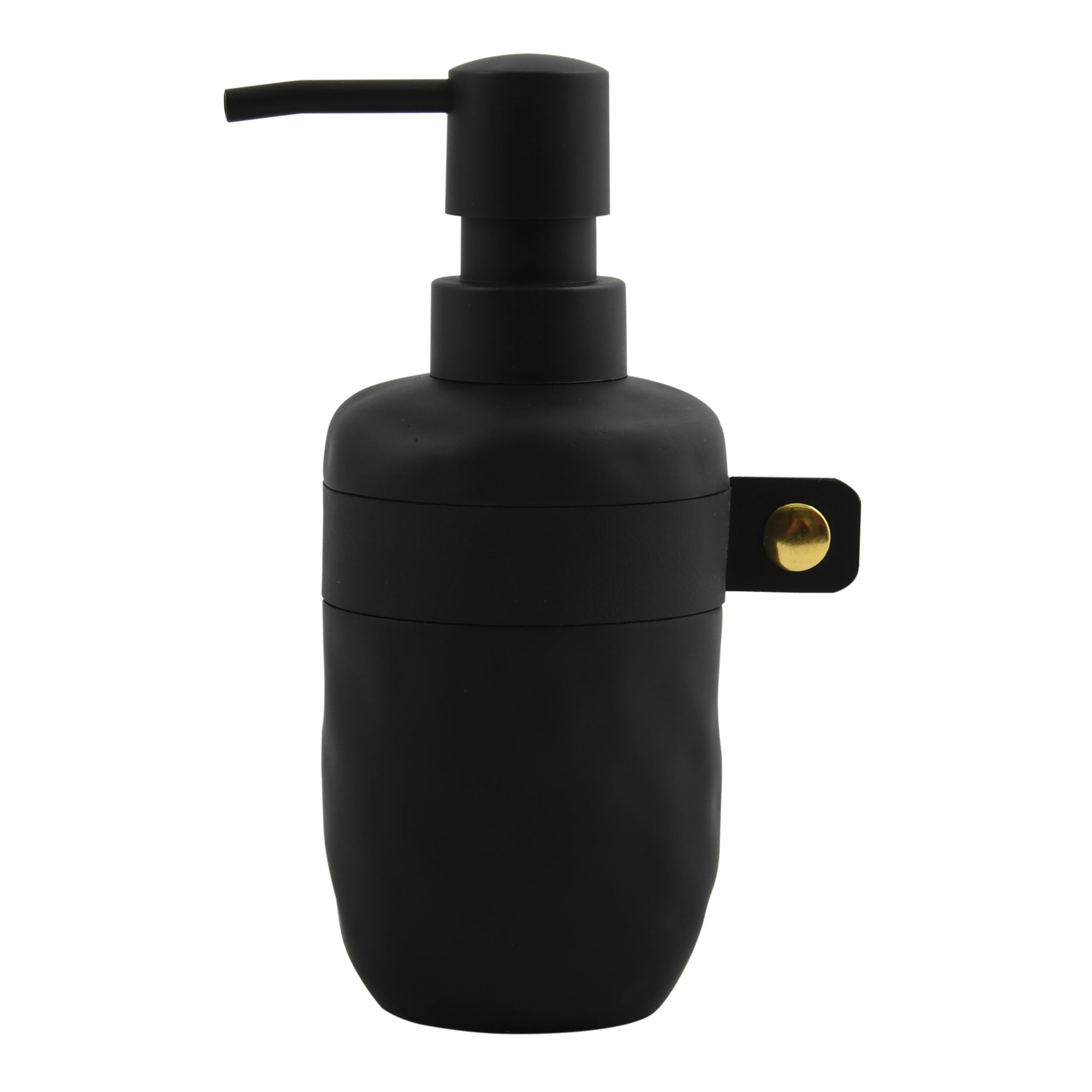 Spirella Lio Soap Dispenser with Stainless Steel Pump Liquid Soap Dispenser Polyresin 300 ml Long Lasting and Robust Black