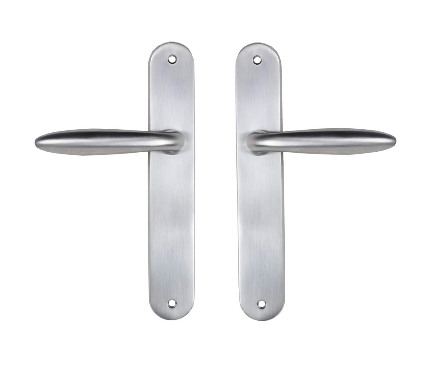 Bricard 984052 Set of Zamak Handles on Sketch Plate for Keyless Interior Door (Cane Back) Silver