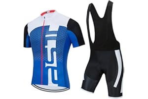 Hotlion Men's Cycling Jersey Sets with 3D Gel Black Bib Shorts Bike Clothing Suit Short Sleeve Bicycle Clothes